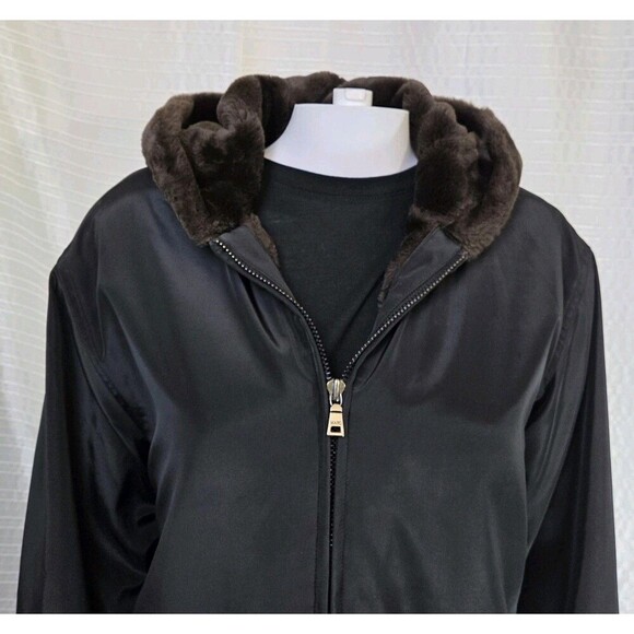 Andrew Marc New York Parka Cozy Faux Fur Lined Lodge Coat Black Women's S - Picture 3 of 15
